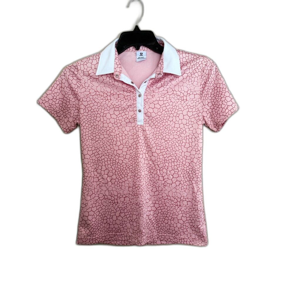 Daily‎ Sports Sweden Pink Geometric Golf Polo Shirt - Size Small